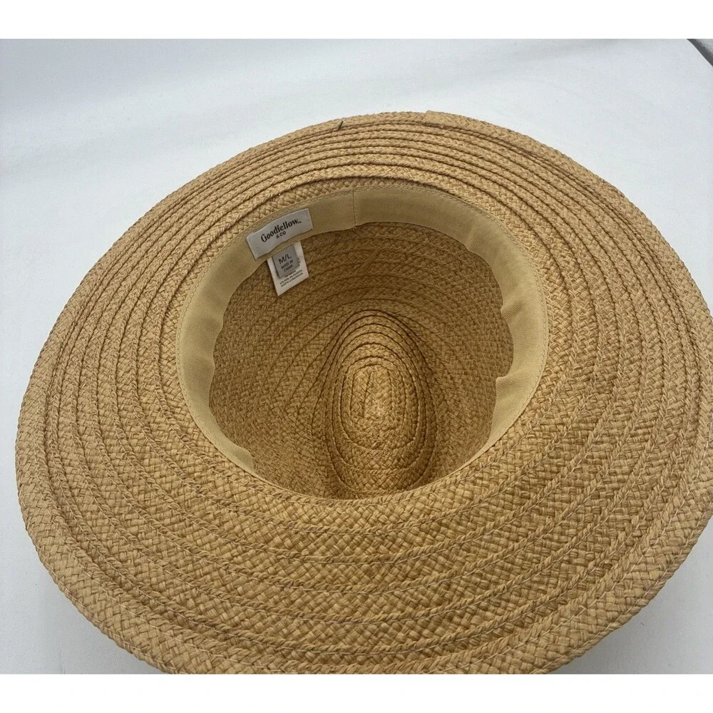 Goodfellow & Co Hat Mens Panama M/L Tan Brown Straw Black Band NWT